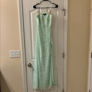 Lulu's Strapless Mint Green Dress